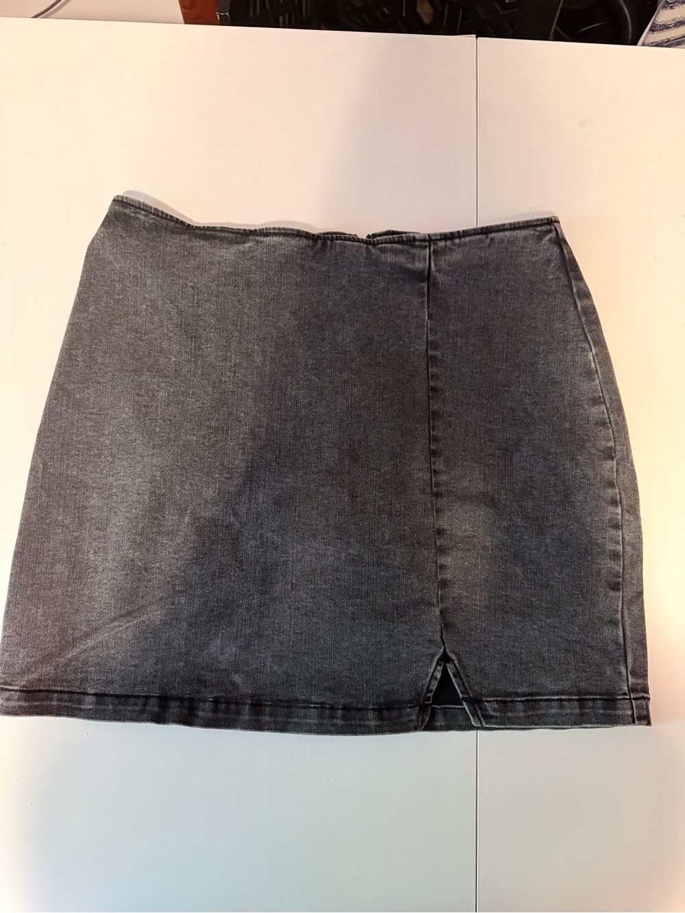 Classic Black Denim Mini Skirt